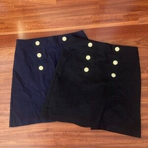 Counterparts Black and Navy Skirt Set with Gold Buttons
